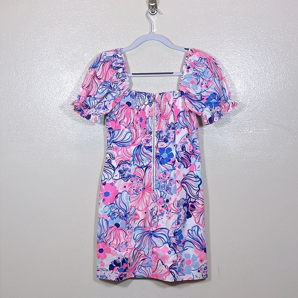 Lilly Pulitzer Prosecco Pink Keisha Stretch Colorful Floral Dress 00 - Picture 2 of 8
